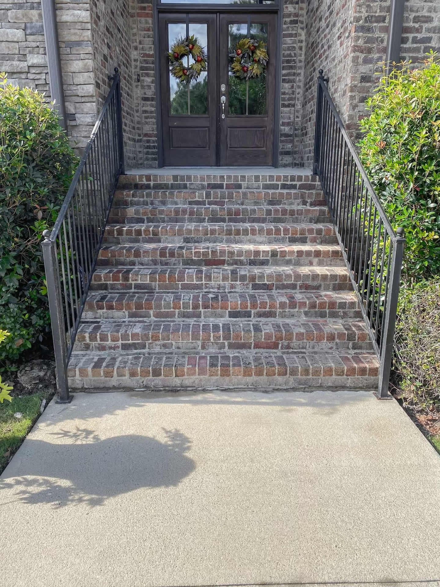 Concrete pressure washing after
