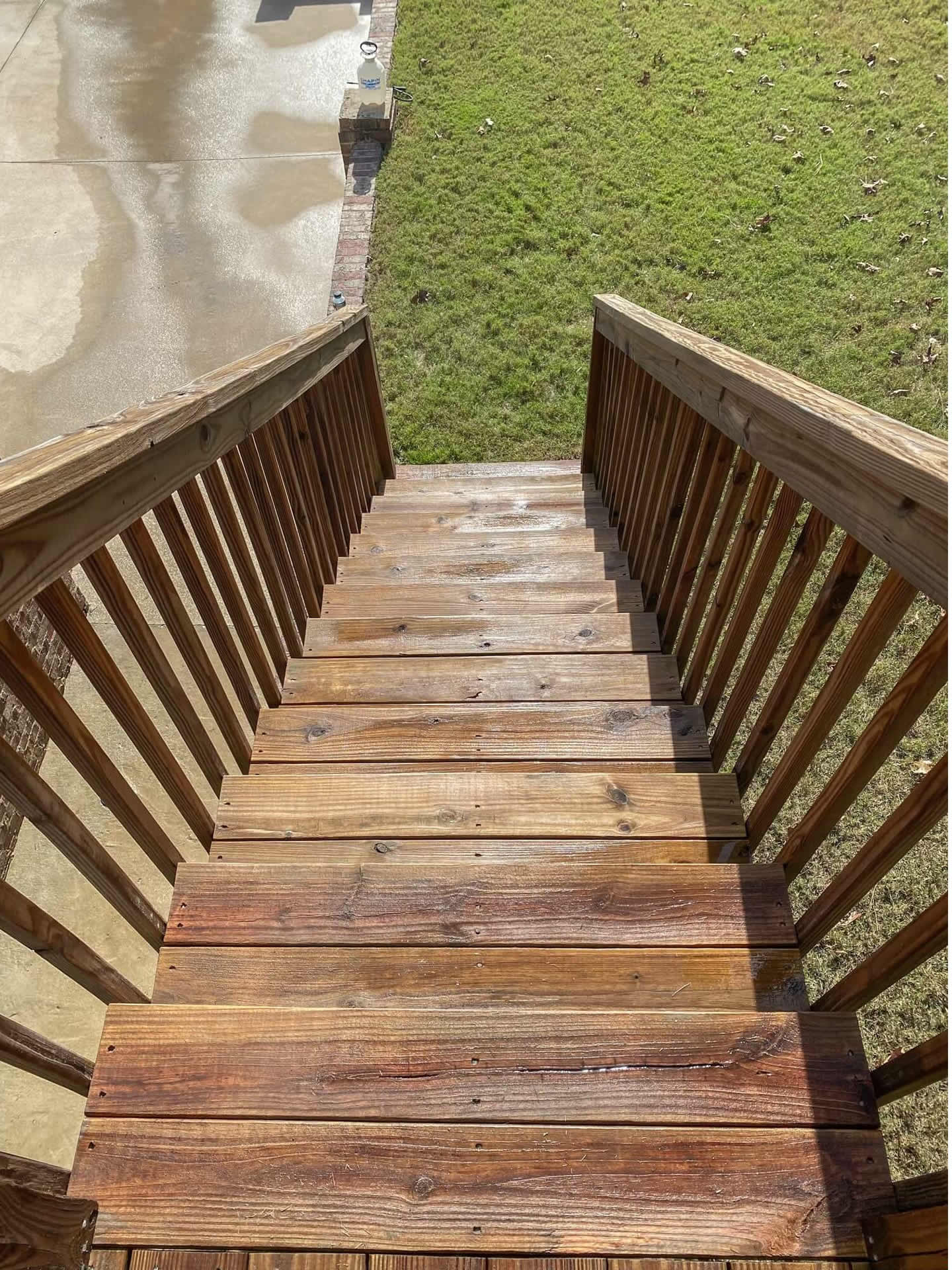 Deck pressure washing after