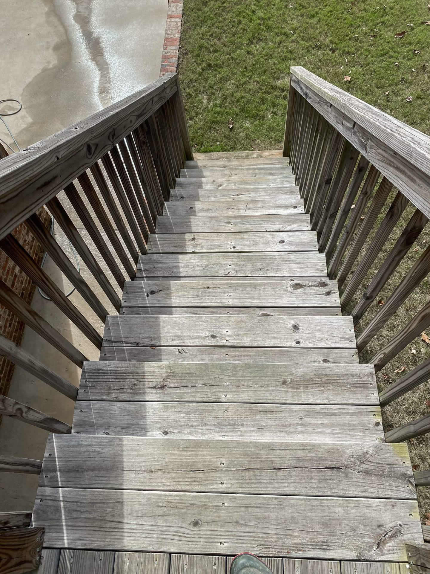 Deck pressure washing before
